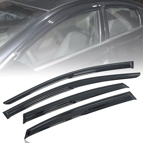 MotorFansClub 4PCS Window Visor Vent Fit for Nissan Altima Sedan 2013 2014 2015 Window Deflectors Sun Rain Guard All Black Color in Saudi Arabia