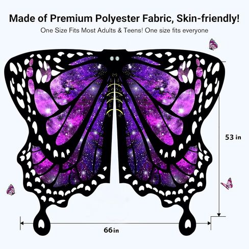 DawnHope Butterfly Wings for Women, Halloween Costume Adults Fairy Wings Ladies Cape with Mask and Antenna Headband in Saudi Arabia