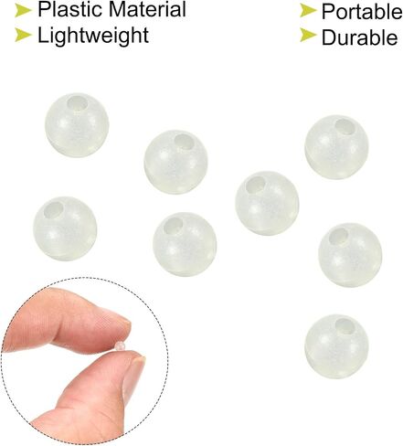 PATIKIL Luminous Fishing Beads, Plastic Glow Fishing Bait Eggs Rig Beads Tackle Tool in Kuwait