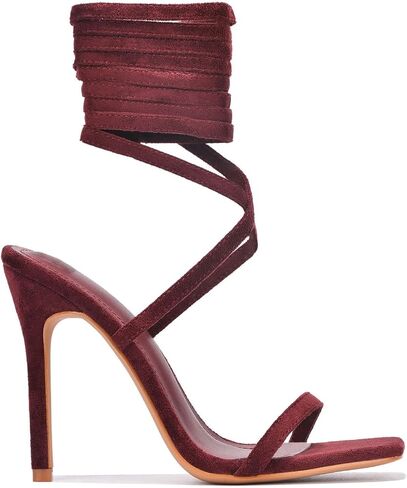 Cape Robbin Diara Sexy Clear Stiletto High Heels for Women, Strappy Lace Up Shoes Heels with Square Toe in Saudi Arabia