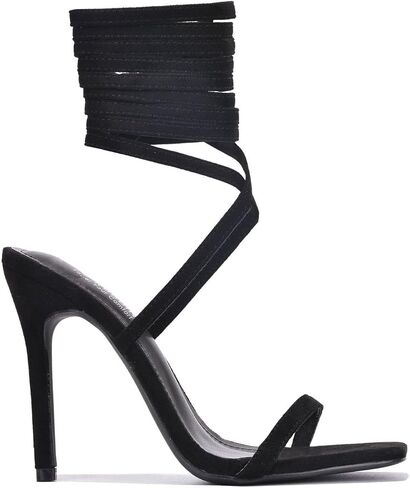 Cape Robbin Diara Sexy Clear Stiletto High Heels for Women, Strappy Lace Up Shoes Heels with Square Toe in Saudi Arabia