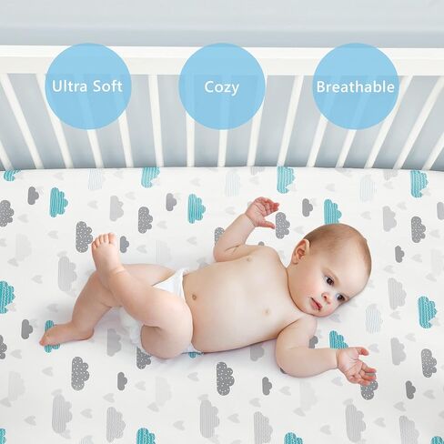 Baby Crib Sheets for Boys Girls, Super Soft Toddler Bed Sheets, 2 Pack Sheets for Standard Crib Mattress 28x52in, Brilliant Little Flowers in Saudi Arabia