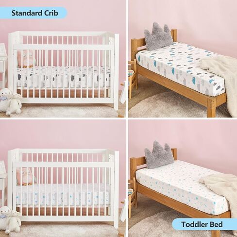 Baby Crib Sheets for Boys Girls, Super Soft Toddler Bed Sheets, 2 Pack Sheets for Standard Crib Mattress 28x52in, Brilliant Little Flowers in Saudi Arabia