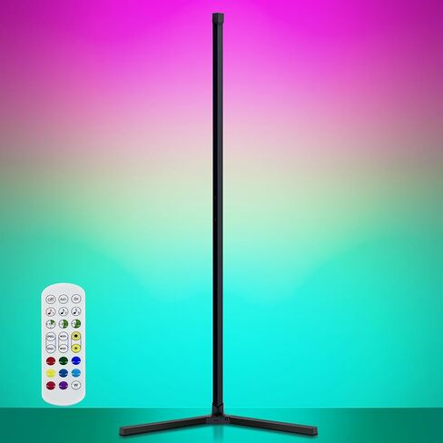 مصباح أرضي LED ضوء زاوية RGB لون متغير ومزامنة موسيقى خافتة مع جهاز تحكم عن بعد لغرفة المعيشة وغرفة النوم وغرفة الألعاب وتزيين الحفلات in Kuwait