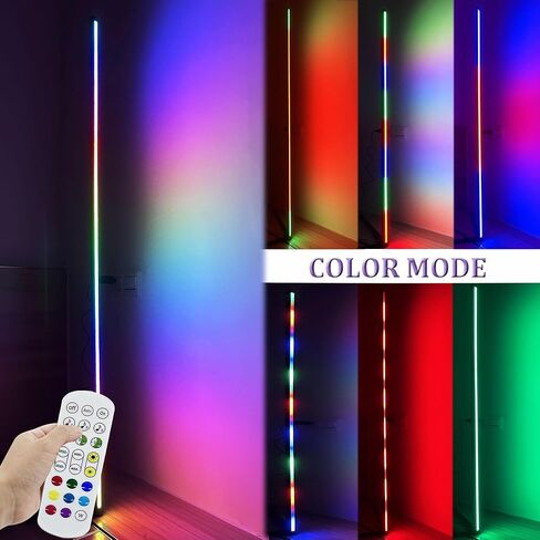 مصباح أرضي LED ضوء زاوية RGB لون متغير ومزامنة موسيقى خافتة مع جهاز تحكم عن بعد لغرفة المعيشة وغرفة النوم وغرفة الألعاب وتزيين الحفلات in Kuwait