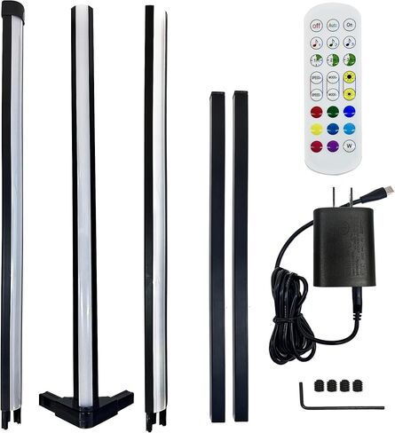 مصباح أرضي LED ضوء زاوية RGB لون متغير ومزامنة موسيقى خافتة مع جهاز تحكم عن بعد لغرفة المعيشة وغرفة النوم وغرفة الألعاب وتزيين الحفلات in Kuwait