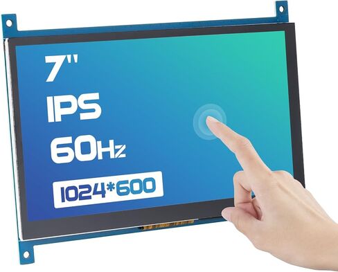 SunFounder 7 Inch Touchscreen for Raspberry Pi 4 Display HDMI 1024×600 USB IPS LCD Screen Display Monitor for Raspberry Pi 5,400 4 3 Model B, 2 Model B, and 1 Model B+, Windows Capacitive Touch Screen in Saudi Arabia