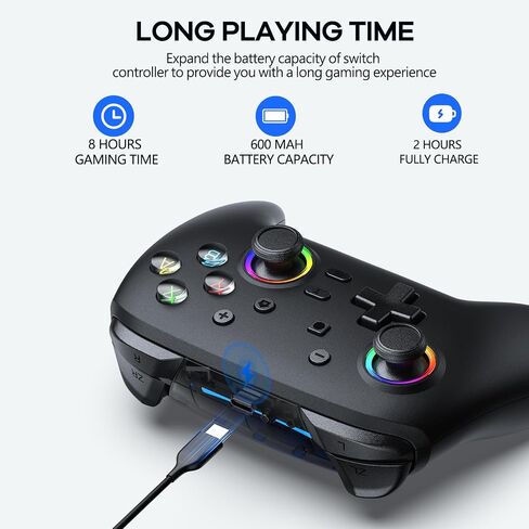 AROEVEIB Switch Controllers, Switch Pro Controller Support Dual Vibration/Motion Control/6-Axis Gyro, Compatible with Nintendo Switch/Switch Lite/OLED in Saudi Arabia