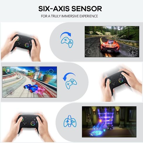 AROEVEIB Switch Controllers, Switch Pro Controller Support Dual Vibration/Motion Control/6-Axis Gyro, Compatible with Nintendo Switch/Switch Lite/OLED in Saudi Arabia