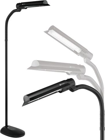 OttLite Standing Floor Lamp with Flexible Neck – 18w Energy Efficient Light Bulb for Bright Natural Daylight – Modern Style for Living Room, Sewing, Reading and Office in Saudi Arabia