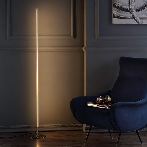 JONATHAN Y JYL7007A Iris 59.5" Integrated Dimmable LED Floor Lamp Modern Standing Lamp Contemporary for Bedrooms, Living Room, Office, Reading, Chrome in Saudi Arabia
