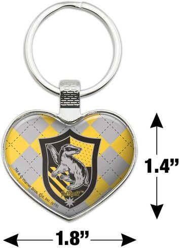 GRAPHICS & MORE Harry Potter Hufflepuff Plaid Sigil Keychain Heart Love Metal Key Chain Ring in Saudi Arabia