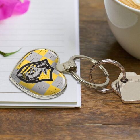 GRAPHICS & MORE Harry Potter Hufflepuff Plaid Sigil Keychain Heart Love Metal Key Chain Ring in Saudi Arabia