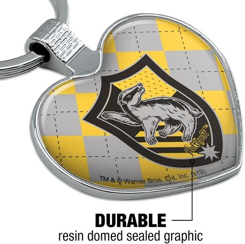GRAPHICS & MORE Harry Potter Hufflepuff Plaid Sigil Keychain Heart Love Metal Key Chain Ring in Saudi Arabia