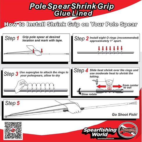 SPEARFISHING WORLD Pole Spear Shrink Grip - Glue Lined in Saudi Arabia