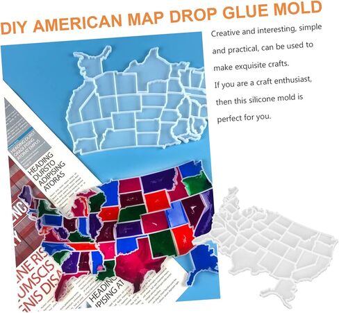Abaodam الولايات المتحدة الأمريكية قالب السيليكون خريطة الولايات المتحدة علبة الثلج علبة المصاصة الولايات المتحدة الأمريكية لتقوم بها بنفسك قالب الخبز لعيد الميلاد يوم الاستقلال يوم الانتخابات in Kuwait