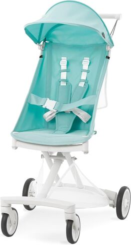 عربة أطفال بمظلة خفيفة للغاية من Evolur Roamer باللون الأبيض والأزرق، عربة سفر سريعة وسهلة الطي بيد واحدة، حزام أمان بخمس نقاط، مظلة قابلة للتعديل والإزالة، عربة أطفال بإطار من الألومنيوم خفيف الوزن in Kuwait