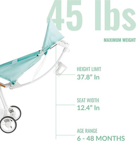 عربة أطفال بمظلة خفيفة للغاية من Evolur Roamer باللون الأبيض والأزرق، عربة سفر سريعة وسهلة الطي بيد واحدة، حزام أمان بخمس نقاط، مظلة قابلة للتعديل والإزالة، عربة أطفال بإطار من الألومنيوم خفيف الوزن in Kuwait