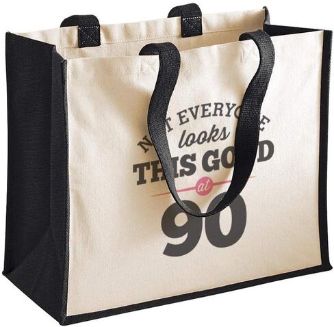 90th Birthday Gift Bag Funny Keepsake for Women Novelty Ladies Female 90 Shopping Present Tote Idea Ninety in Saudi Arabia
