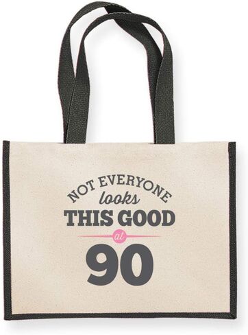 90th Birthday Gift Bag Funny Keepsake for Women Novelty Ladies Female 90 Shopping Present Tote Idea Ninety in Saudi Arabia