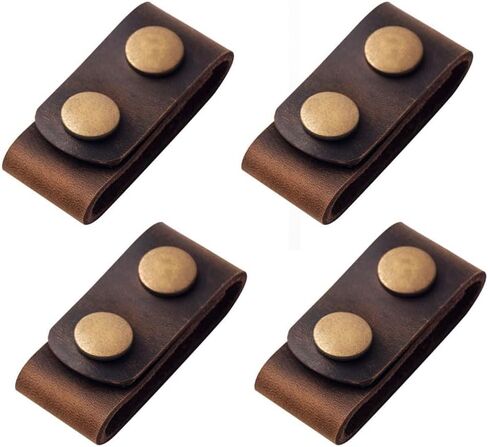 Genuine Leather Duty Belt Keeper with Double Snaps for 2¼" Wide Belt Security Tactical Belt Police Military Equipment Accessories (Set of 4) in Kuwait