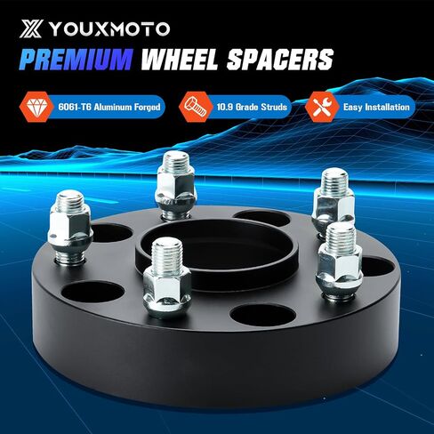 Youxmoto 5X5.5 1.5in (38mm) فواصل العجلات 5x139.7mm محولات العجلات 77.8mm Bore Hubcentric مناسبة لـ Ram 1500 2012-2018 مع مسامير M14x1.5، 4 قطع in Saudi Arabia