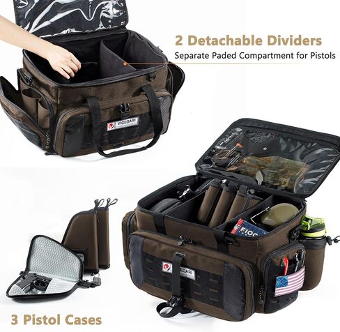 Large Pistol Range Bag Shooting for 5-7 Handguns- Tactical Bag Pistol Cases in Saudi Arabia