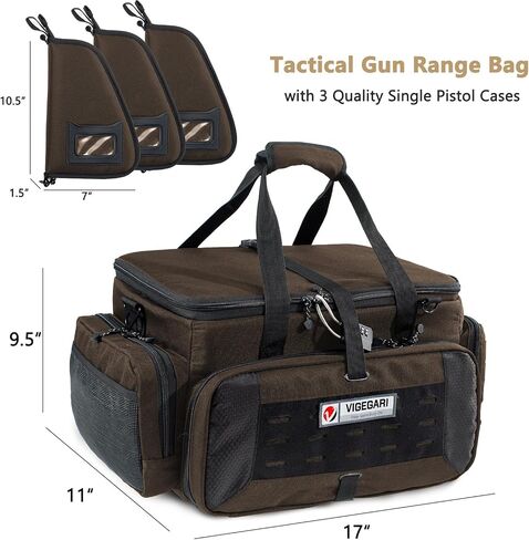 Large Pistol Range Bag Shooting for 5-7 Handguns- Tactical Bag Pistol Cases in Saudi Arabia