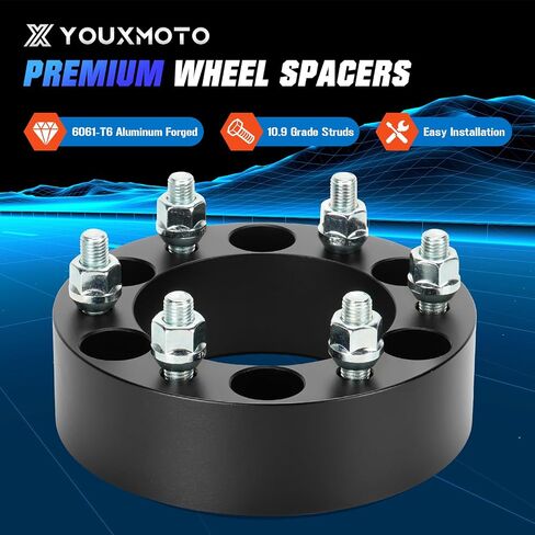 Youxmoto 6x5.5 1'' Wheel Adapters Spacers Fit for Chevrolet Colorado 2004-2014, Fit for Dodge Ram 50 D50, Fit for Ford Ranger 2013-2022, Fit for GMC Canyon 2004-2012 with M12x1.5 Studs in Saudi Arabia