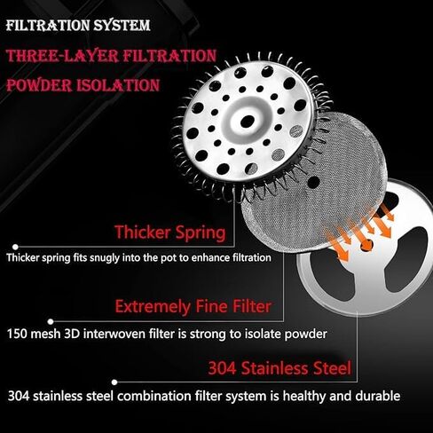 ماكينة صنع القهوة الفرنسية بالضغط سعة 350 مل، وعاء قهوة كافيتيير زجاجي مقاوم للحرارة عالي البورسليكات مع 3 مرشحات للمكتب المنزلي والأنشطة الخارجية. in Kuwait