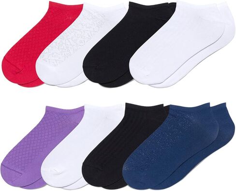 HUE Women's No Show Sport Socks, 8 Pair Pack in Saudi Arabia