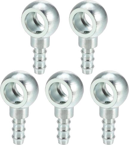 ACROPIX 12mm Diameter 7.7 mm OD Banjo Hose Barb Bolt Fittings Universal Banjo Fitting Fuel Line Adapter Connector for Motorcycle Car Silver Tone - Pack of 2 in Saudi Arabia