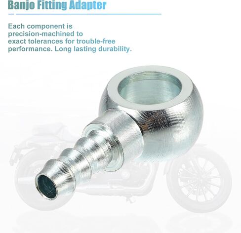 ACROPIX 12mm Diameter 7.7 mm OD Banjo Hose Barb Bolt Fittings Universal Banjo Fitting Fuel Line Adapter Connector for Motorcycle Car Silver Tone - Pack of 2 in Saudi Arabia