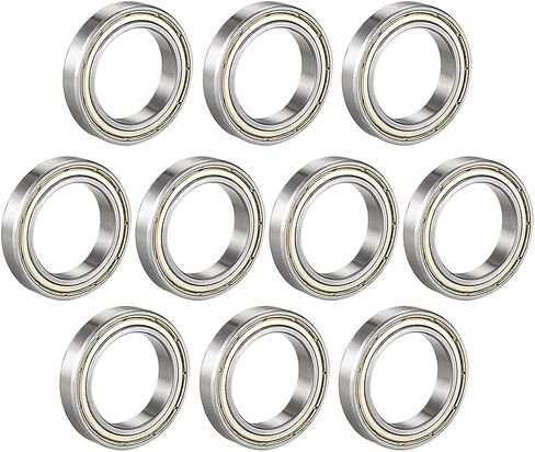 uxcell 6802ZZ Deep Groove Ball Bearing Double Shield 6802-2Z 1080802, 15mm x 24mm x 5mm Carbon Steel Bearings (Pack of 10) in Saudi Arabia