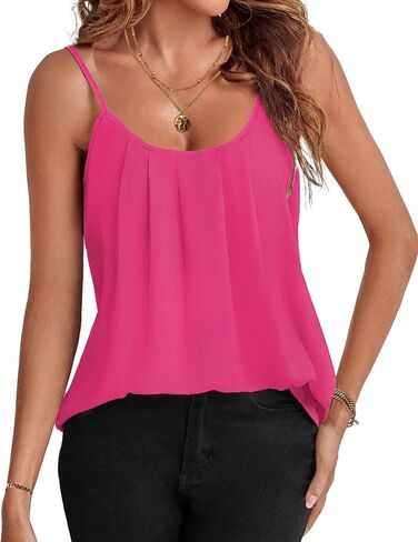 Zeagoo Womens Summer Sleeveless Tops Scoop Neck Cute Tank Camisole Casual Loose Fit Tops in Kuwait