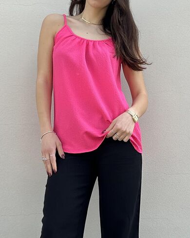 Zeagoo Womens Summer Sleeveless Tops Scoop Neck Cute Tank Camisole Casual Loose Fit Tops in Kuwait