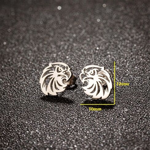 Minimalist Eagle Small Stud Earrings Stainless Steel for Men Women Teen Girls Cute Punk Animal Cartilage Pierced Hypoallergenic Tiny Huggie Sleeper Studs Earring Fashion Jewelry Gifts in Saudi Arabia