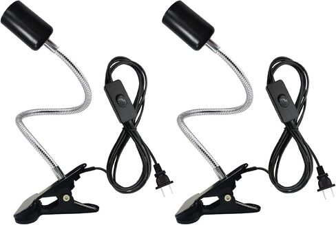 Clip Desk Lamp Socket,2 Pack Flexible Desk Light Socket,Gooseneck Clip on Light,Flexible Lamp with Clamp,Adjustable Light Stand Clamp Lamp,Night Light,Reading Book Light in Saudi Arabia