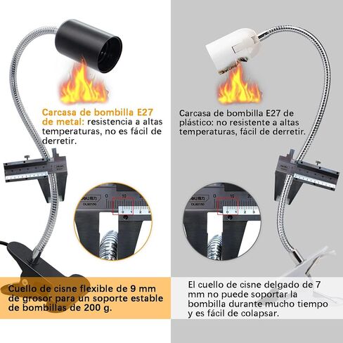 Clip Desk Lamp Socket,2 Pack Flexible Desk Light Socket,Gooseneck Clip on Light,Flexible Lamp with Clamp,Adjustable Light Stand Clamp Lamp,Night Light,Reading Book Light in Saudi Arabia