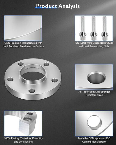 ECCPP 2PCS 30mm 5 Lug Wheel Spacers 5x120mm to 5x120mm for E36 E46 E60 Wheel Spacers E61 E62 E90 E91 Wheel Spacers with 12x1.5 Studs in Saudi Arabia