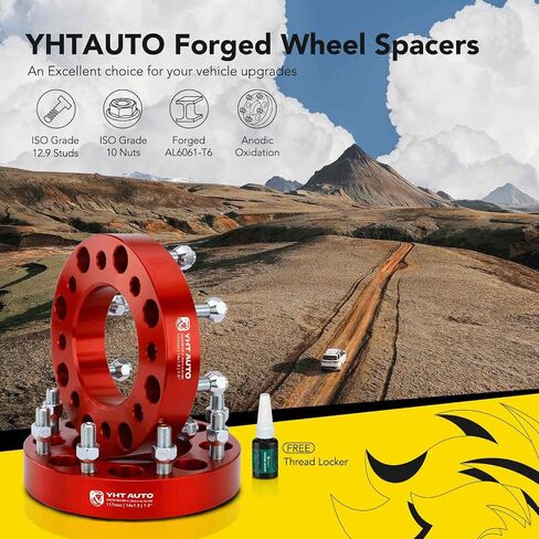 YHTAUTO 8x6.5 to 8x180 Wheel Adapters 1.5 inch Fits Chevy, GMC, Silverado Sierra 2500 3500 HD 1999-2010, C/K, Suburban, Savana, Express, 8 Lug Tire Spacers w/ M14x1.5 & 12.9 Studs, 117 mm Bore 2PCS in Saudi Arabia