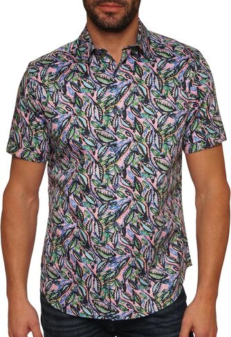 Robert Graham Men's Alford Short Sleeve Woven Button Down Shirt in Saudi Arabia