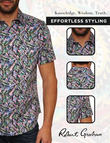 Robert Graham Men's Alford Short Sleeve Woven Button Down Shirt in Saudi Arabia
