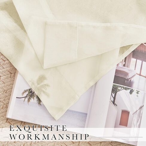 NICETOWN Crushed Sheer Curtains 63 inch Long, Grommet Crinkled Voile Sheer Light and Airy Drapes Window Treatment for Kitchen/Bathroom (52 inch Wide Each Panel, Beige, 2 Pieces) in Saudi Arabia