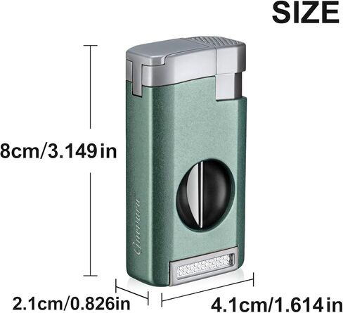 Cigar Lighter, Triple Jet Flame Torch Lighter with Cigar Cutter V Cut, Cigar Accessories Cigar Holder, Windproof Refillable Butane Lighters for Smoking with Gift Box (Black) in Saudi Arabia