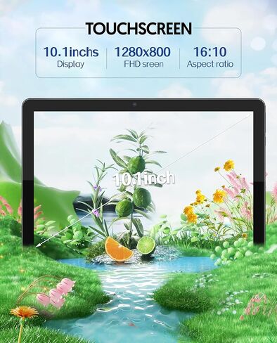 BAKEN 10.1 inch Tablet Android 13 Tablets, 7GB+64GB 1TB Expand, 6000mAh Battery, 2.4G+5G Wi-Fi 6, Quad-Core Processor, 2MP+8MP Dual Camera, Bluetooth, 1280 * 800 FHD IPS Android Tablet (Blue) in Kuwait