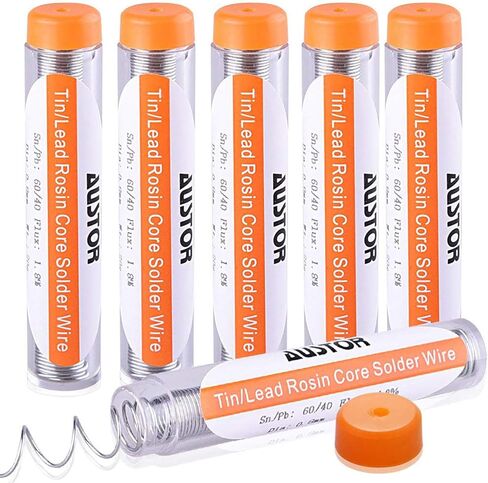 AUSTOR 6 Pack 60-40 Rosin Core Solder, Solder Wire Tin Lead Electrical Soldering Tools Diameter 0.8mm, 20g in Kuwait