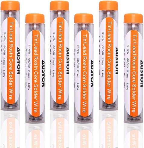 AUSTOR 6 Pack 60-40 Rosin Core Solder, Solder Wire Tin Lead Electrical Soldering Tools Diameter 0.8mm, 20g in Kuwait