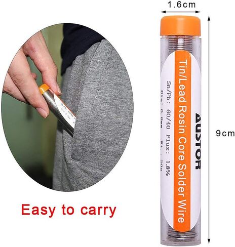 AUSTOR 6 Pack 60-40 Rosin Core Solder, Solder Wire Tin Lead Electrical Soldering Tools Diameter 0.8mm, 20g in Kuwait