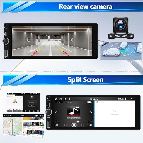 [2+64G] Single Din Android 13 Car Stereo with Wireless Apple Carplay Android Auto,6.86 Inch IPS Touchscreen Car Radio with WiFi,GPS Navigation,Bluetooth,FM/RDS,SWC,Dual USB/AUX-in +AHD Backup Camera in Saudi Arabia